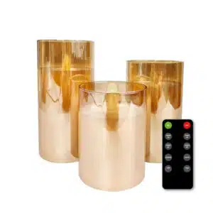 FlinQ LED Kaarsen met Bewegende Vlam - Smoked Glass - Afbeelding 1