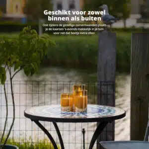 FlinQ LED Kaarsen met Bewegende Vlam - Smoked Glass - Afbeelding 3