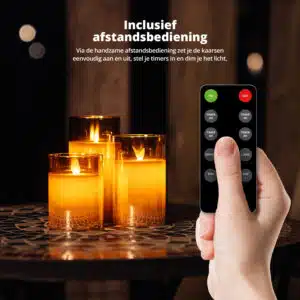FlinQ LED Kaarsen met Bewegende Vlam - Smoked Glass - Afbeelding 4