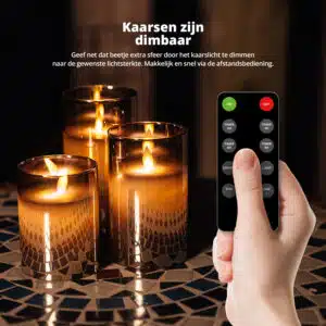 FlinQ LED Kaarsen met Bewegende Vlam - Smoked Glass - Afbeelding 5