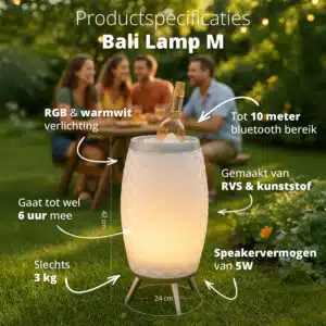 FlinQ Draadloze Speakerlamp en Wijnkoeler - Afbeelding 3