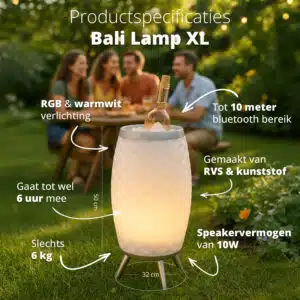 FlinQ Draadloze Speakerlamp en Wijnkoeler - Afbeelding 4