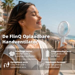 FlinQ Draadloze Draagbare Ventilator - Afbeelding 2