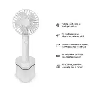 FlinQ Draagbare Ventilator Met Dockingstation - Afbeelding 2