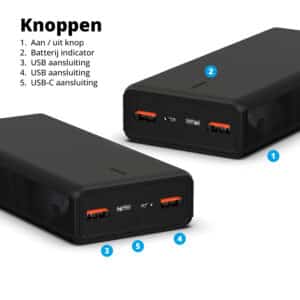 FlinQ Powerbank Mammoth 20.000 mAh - Afbeelding 3