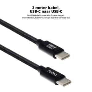 FlinQ 100W Fast Charging USB C Cable 2-pack - Afbeelding 10