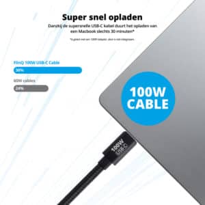 FlinQ 100W Fast Charging USB C Cable 2-pack - Afbeelding 4