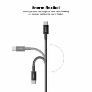FlinQ 100W Fast Charging USB C Cable 2-pack - Afbeelding 9