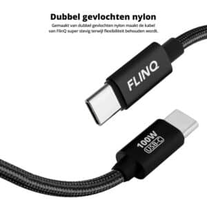 FlinQ 100W Fast Charging USB C Cable 2-pack - Afbeelding 8