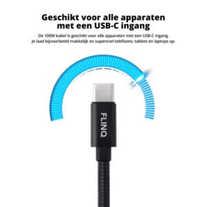 FlinQ 100W Fast Charging USB C Cable 2-pack - Afbeelding 5