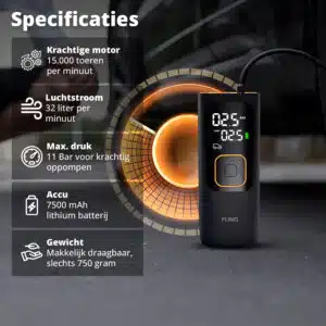 FlinQ Draagbare Luchtcompressor Premium - Afbeelding 3