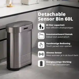 FlinQ Detachable Sensor Bin 60L - Afbeelding 2