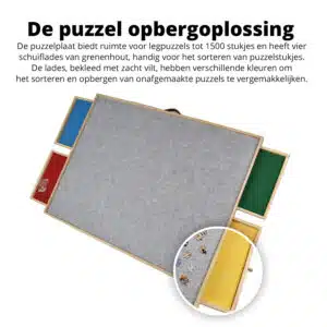 FlinQ Verstelbare Puzzelbord met Sorteersysteem - 1500 stukjes - Afbeelding 3