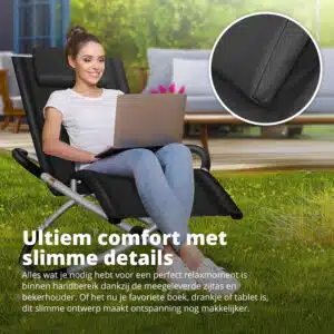FlinQ Opvouwbare Ligstoel XXL Aura - Afbeelding 4