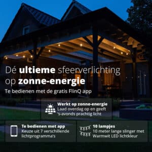 FlinQ Smart Outdoor Solar String Light - Afbeelding 8