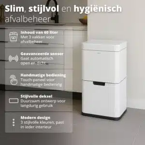 FlinQ Sensor Afvalscheidingsprullenbak 60L Senzaro - Afbeelding 2