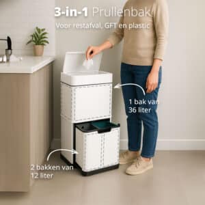 FlinQ Sensor Afvalscheidingsprullenbak 60L Senzaro - Afbeelding 5