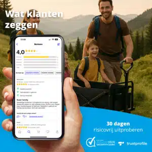 FlinQ Opvouwbare Bolderkar met Dak 100 KG - Afbeelding 4