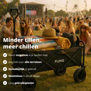 FlinQ Opvouwbare Bolderkar met Dak 100 KG - Afbeelding 6
