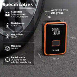 FlinQ 2-in-1 Jumpstarter en Luchtcompressor - Afbeelding 3