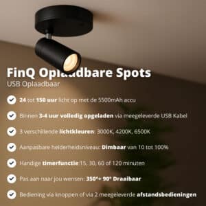 FlinQ Oplaadbare Spots 2-pack - Afbeelding 3