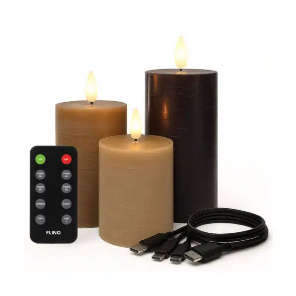 FlinQ-LED-Rechargeable-Pilar-Candles---Classic-Earth-0
