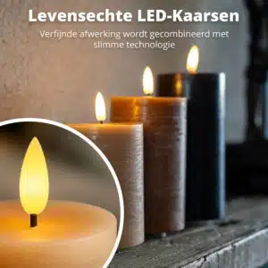 FlinQ Oplaadbare LED Kaarsen Pilar - Afbeelding 2