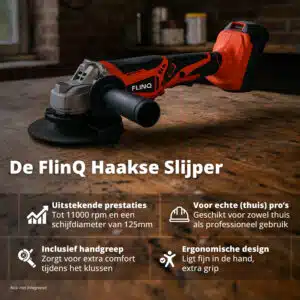 FlinQ Draadloze Haakse Slijper 125mm 20V - Afbeelding 2