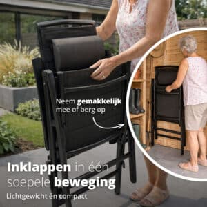 FlinQ Luma Verstelbare Aluminium Tuinstoelen - Afbeelding 5