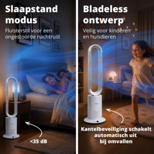 FlinQ Slimme 2-in-1 Bladloze Ventilator & Verwarming - Afbeelding 4