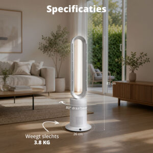 FlinQ Slimme 2-in-1 Bladloze Ventilator & Verwarming - Afbeelding 8