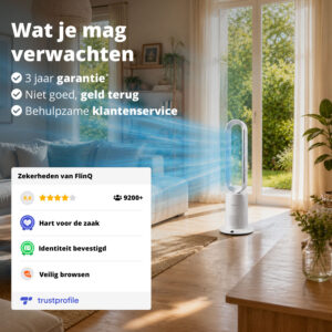 FlinQ Slimme 2-in-1 Bladloze Ventilator & Verwarming - Afbeelding 10
