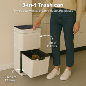 FlinQ Sensor Waste Separation Bin 60L Senzaro - Image 5