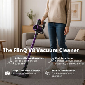 FlinQ V8 Cordless Stick Vacuum with Mop Function - Image 2